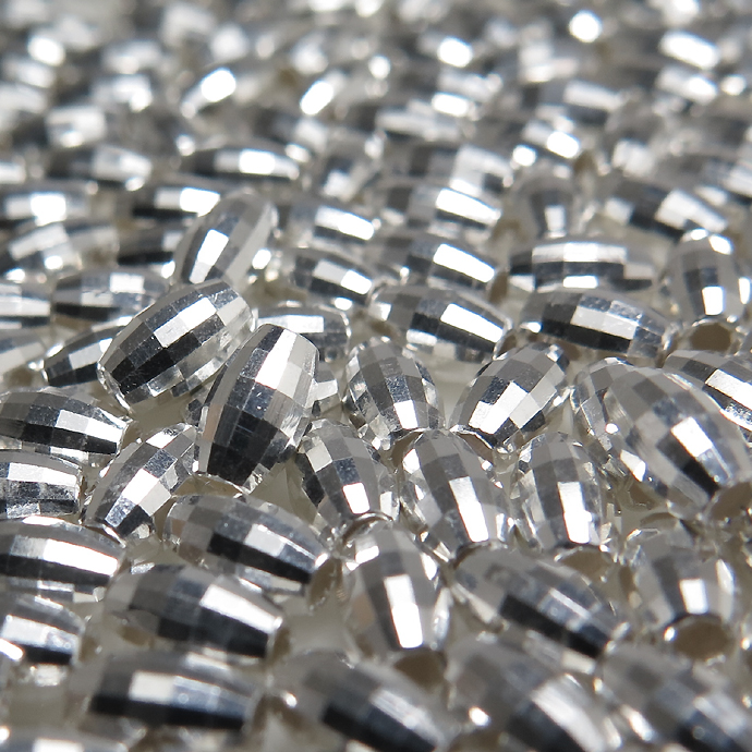 シルバービーズパーツ/ミラービーズ（オーバル）3×4mm（50個）