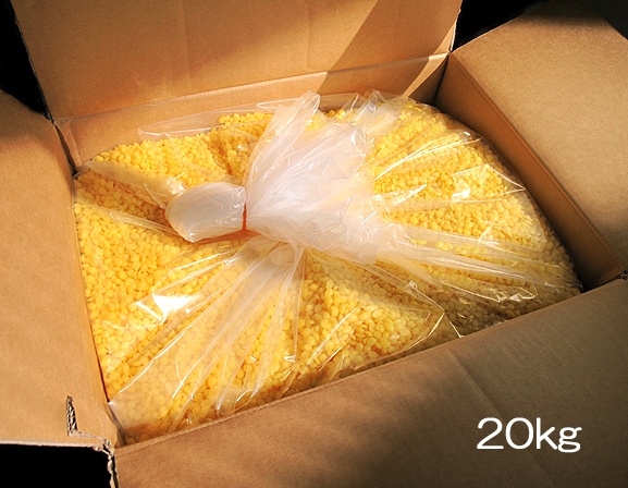 蜜蝋（ミツロウ） ビーズワックス・イエロー/ 20kg 【送料無料・ポイント対象外】