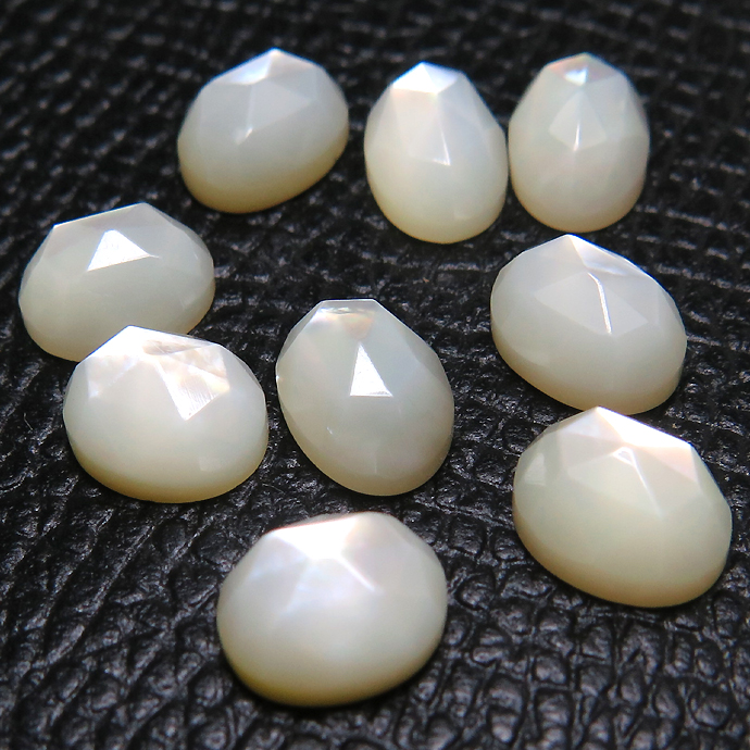 マザーオブパール ルース ローズカット カボションカット（オーバル）【6×4mm】（10個）