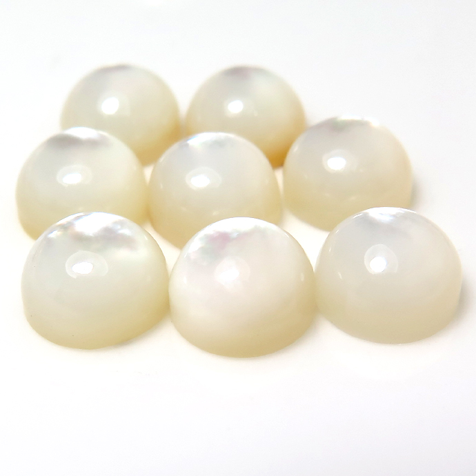 マザーオブパール ルース カボションカット（ラウンド）【5mm】（15個）