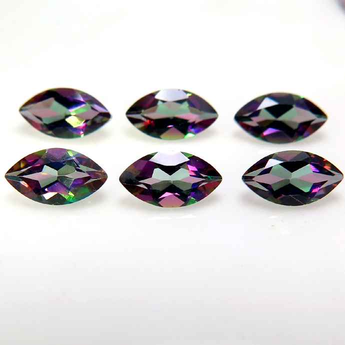 ミスティックトパーズ（グリーン）天然石ルース ブラジル産 マーキス 【6×3mm】ファセットカット（25個）