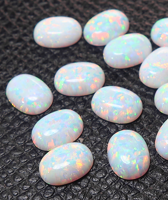 合成オパール 人工 ルース（裸石）オーバル【6×4mm】カボションカット（10個）