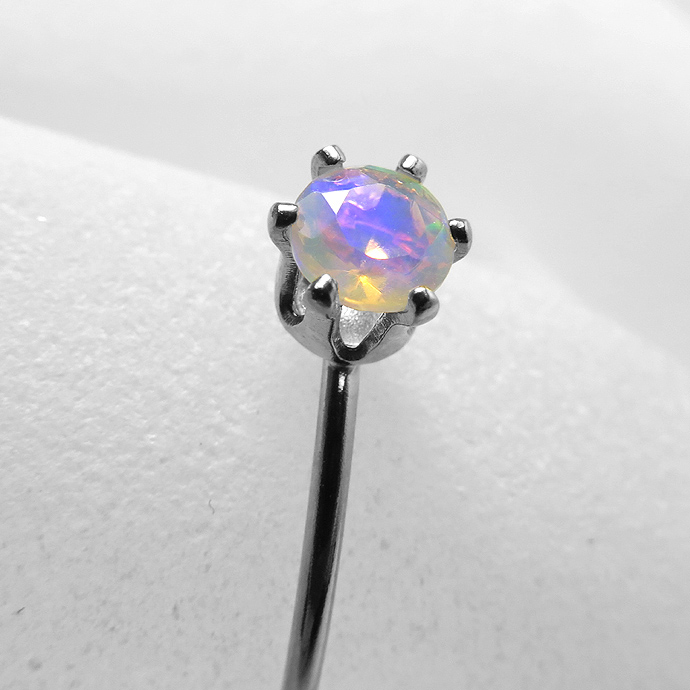 エチオピアンオパール リング シルバー指輪 silver＜10月誕生石＞4mm（ラウンド）「SV925」（1個）