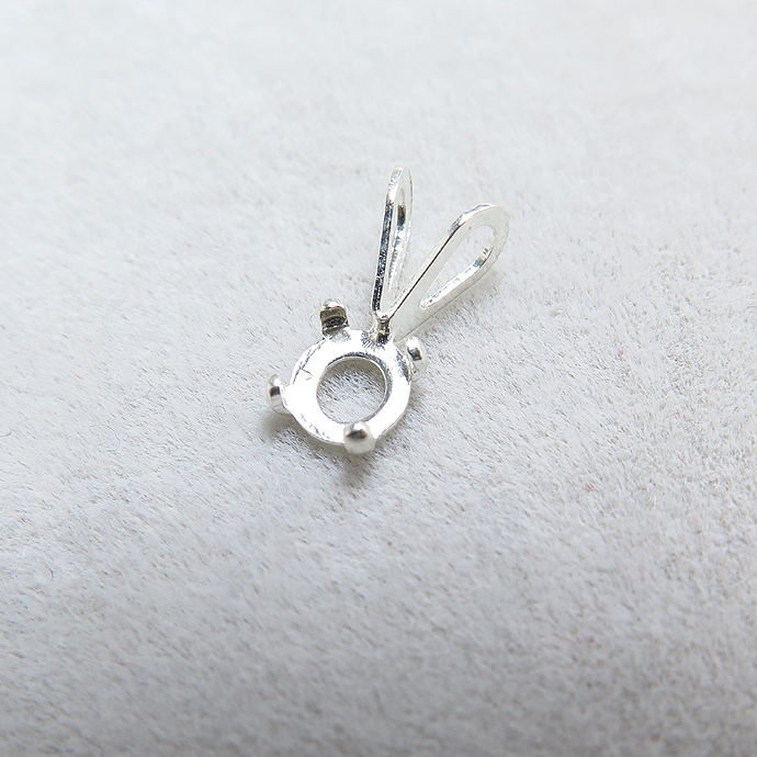 SV925シルバーパーツ/カボションペンダントトップ空枠（ラウンド4mm）（50個）