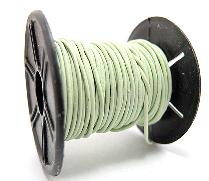 本革レザーコード・丸革紐/ペールグリーン/1mm×10メートル×1本