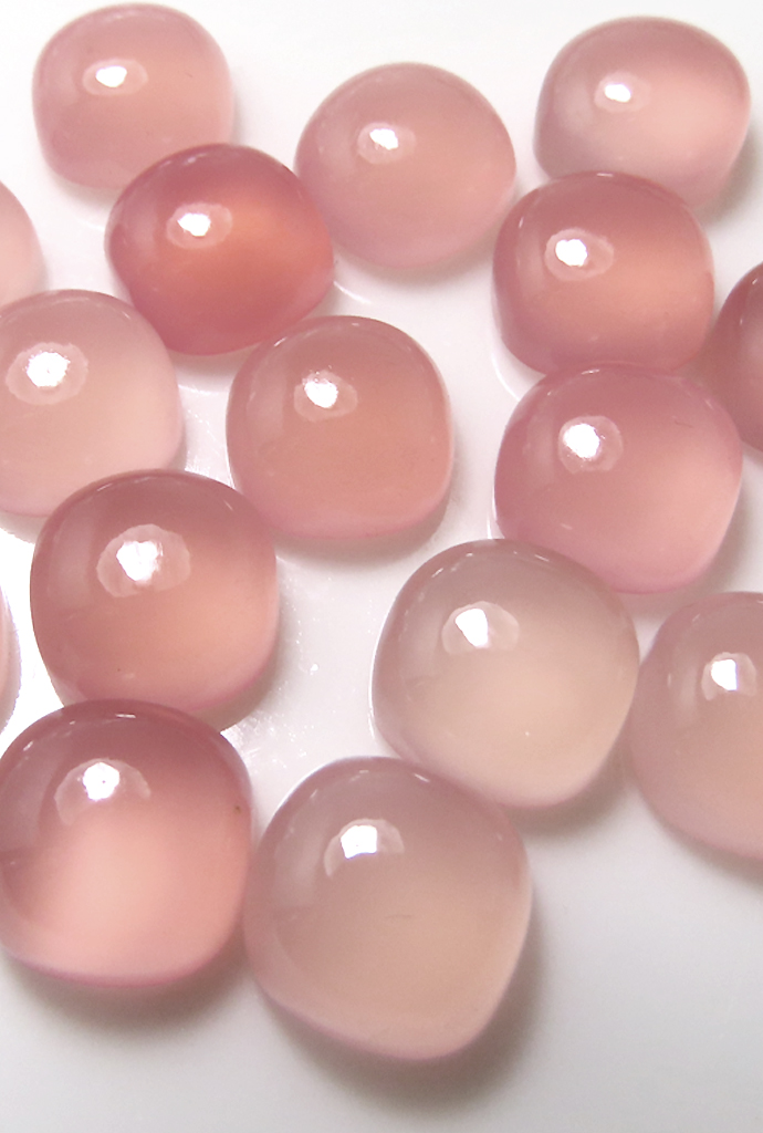 カルセドニー ピンク 天然石ルース スクエア クッション カボションカット【10mm】50個