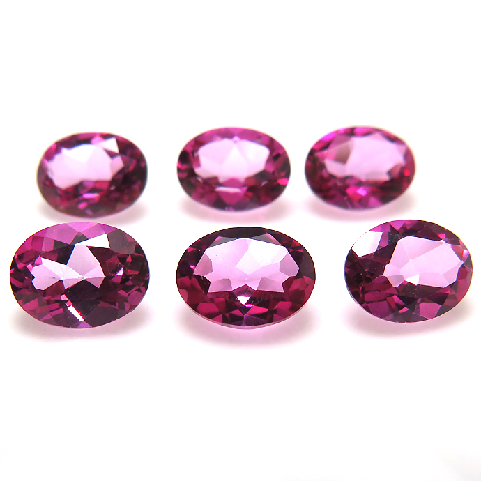 天然石ルース（裸石）・ピンクトパーズ（処理石）(処理石・ブラジル産)オーバル【6×4mm】ファセットカット（10個）