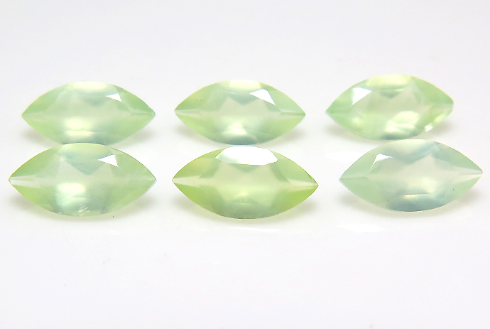 プレナイト 天然石ルースマーキス ファセットカット【6×3mm】 12個