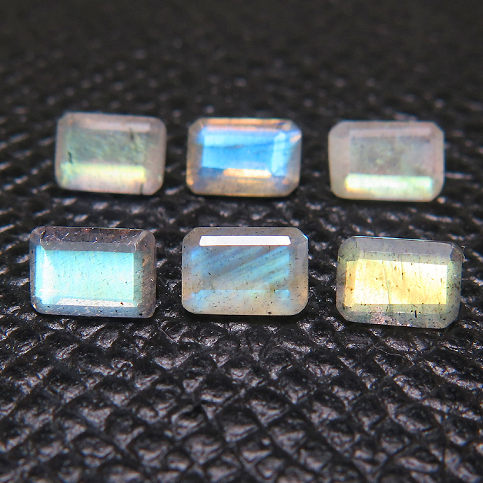 ラブラドライト 天然石ルース レクタングルカット オクタゴン 【10×8mm】（10個）