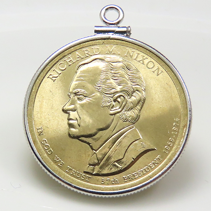 アメリカ大統領1ドル貨 リチャード・ニクソン Richard Nixon 第37代・コインペンダント・バチカン付 SV925 シルバー