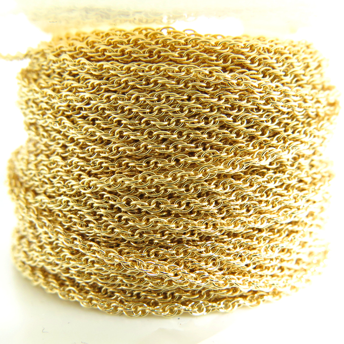 14kgfロープチェーン（1.3mm）1メートル「ゴールドフィルド」（1本）