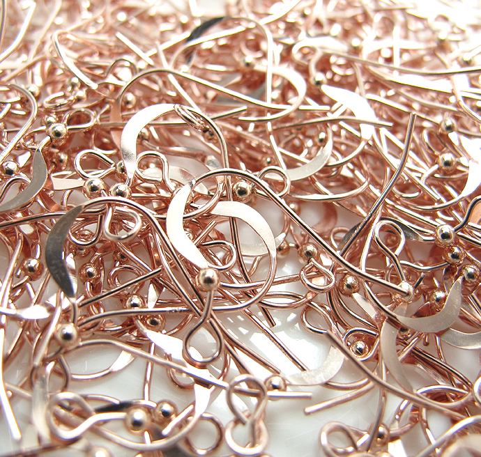 フレンチフックピアス（ボール2mm）「14kgf（ローズゴールドフィルド）」（25ペア）