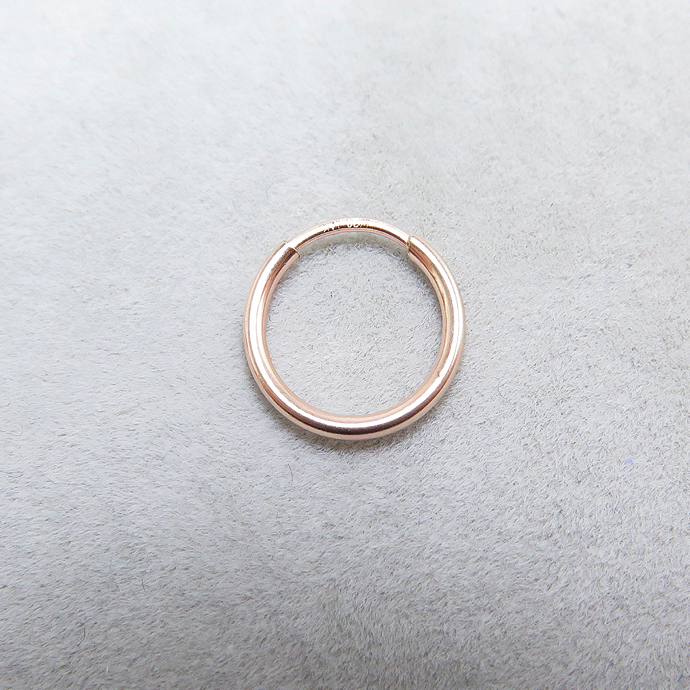 14kgf（ローズゴールドフィルド）12mmフープピアス（チューブ/1.25mm）（1ペア）