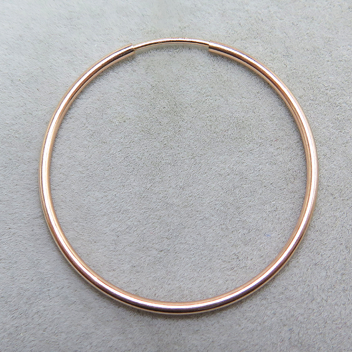 14kgf（ローズゴールドフィルド）30mmフープピアス（チューブ/1.25mm）（4個）