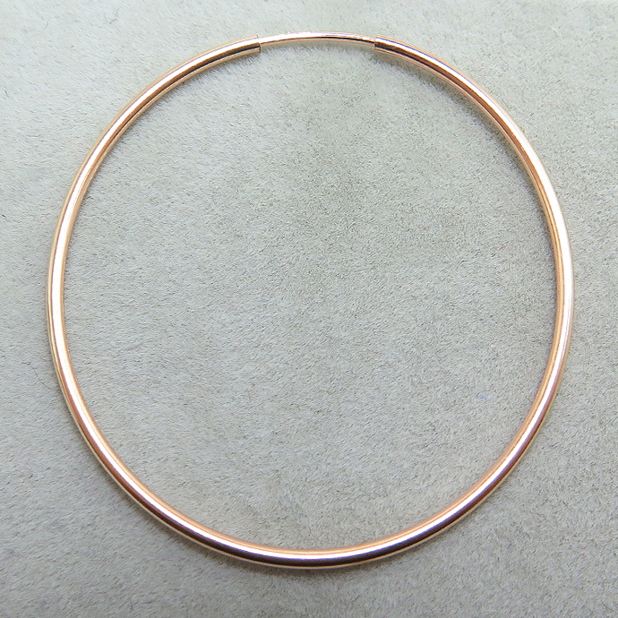 14kgf（ローズゴールドフィルド）40mmフープピアス（チューブ/1.25mm）（10個）