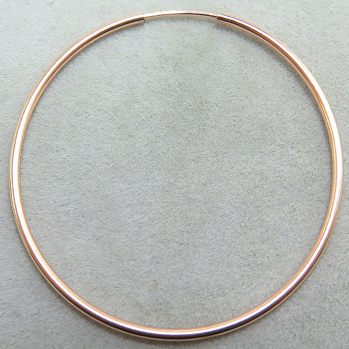 14kgf（ローズゴールドフィルド）50mmフープピアス（チューブ/1.25mm）（4個）