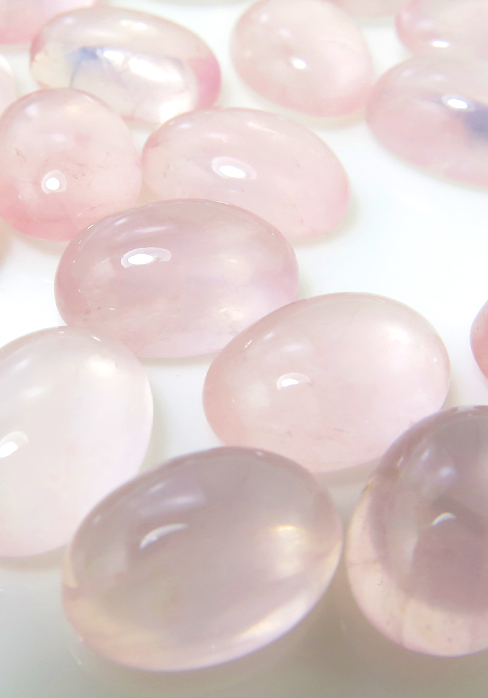 ローズクォーツ カボション 天然石ルース オーバル 【14×10mm】（10個）