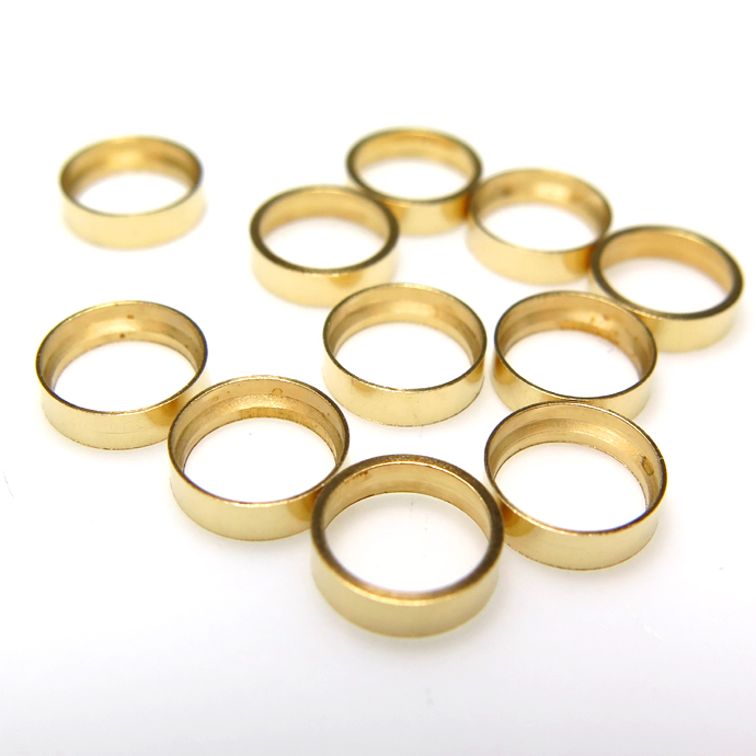 覆輪留め空枠 ベゼル石枠（ファセットカット）ラウンド 4mm（高：1.2mm） 14kgf・ゴールドフィルド（7個）