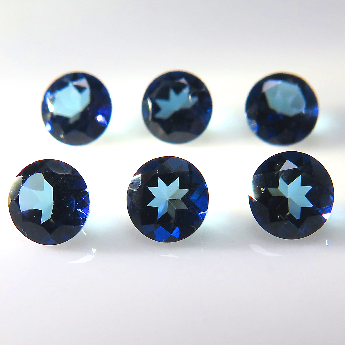 ミスティックトパーズ 天然石ルース （ロイヤルブルー）ブラジル産 ラウンド【4mm】ファセットカット（5個）