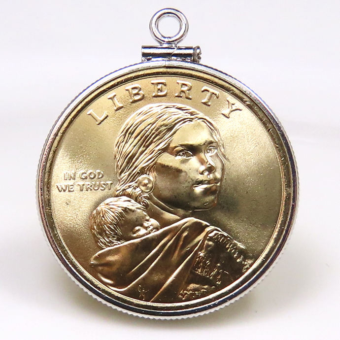サカガウィア コイン Sacagawea スカジャウィー2012年（1ドル）コインペンダント・バチカン付 SV925 シルバー