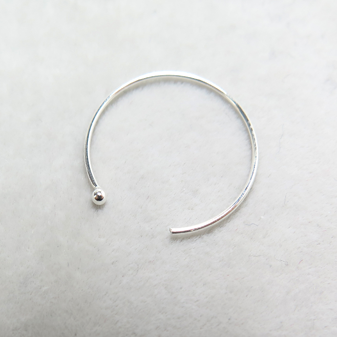 925シルバーピアスパーツ 18mm ラウンドフック ループ ボールエンド（10ペア）