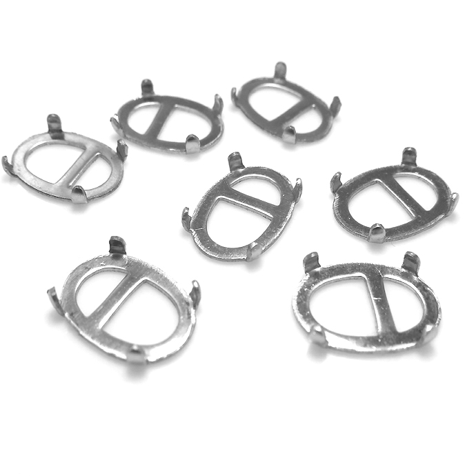シルバー925空枠 カボション4本爪（オーバル14×10mm） SV925 （4個）