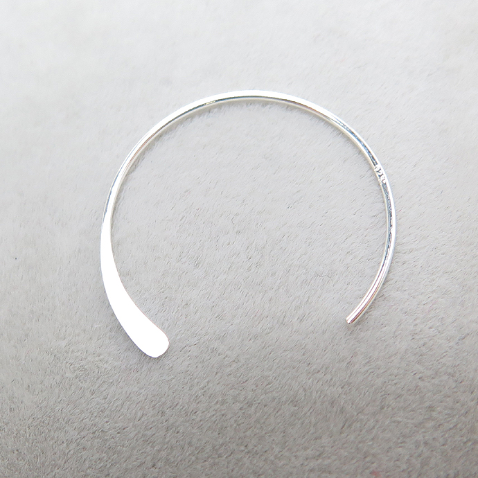 925シルバーピアスパーツ 18mm ラウンドフック ループ フラット ハンマード（50ペア）