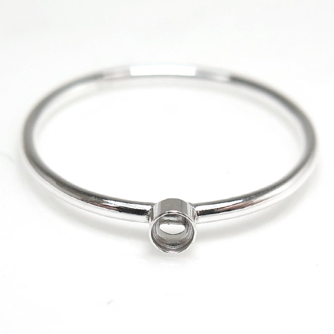 シルバー リング 指輪 ベゼル空枠 パーツ ラウンド 2mm SV925  サイズ目安：16号 2個