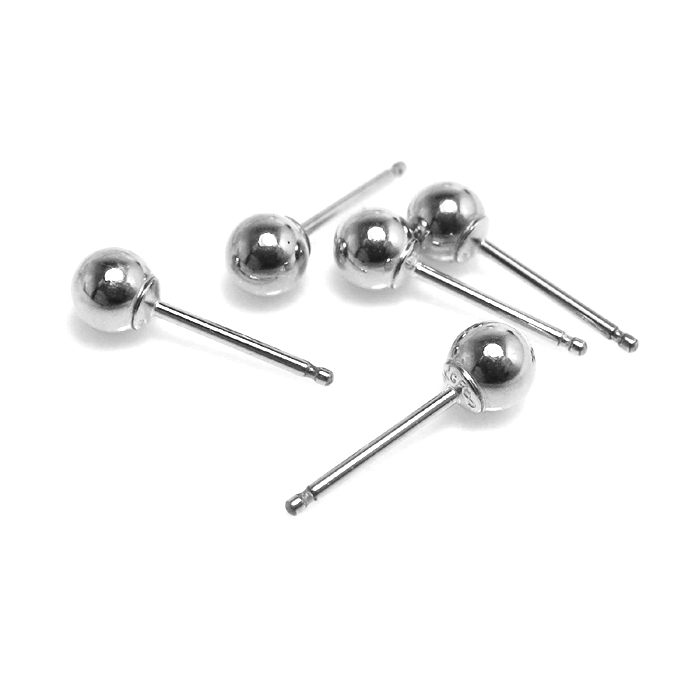 シルバーパーツ（sv925）/丸玉ピアス ボール 4mm （10ペア）