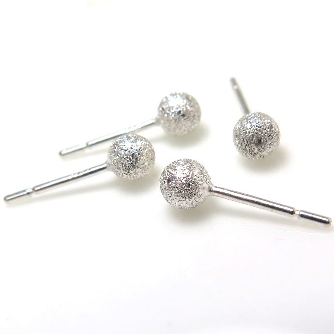 丸玉ピアス ボール 4mm スターダスト シルバーパーツ（sv925） 50ペア