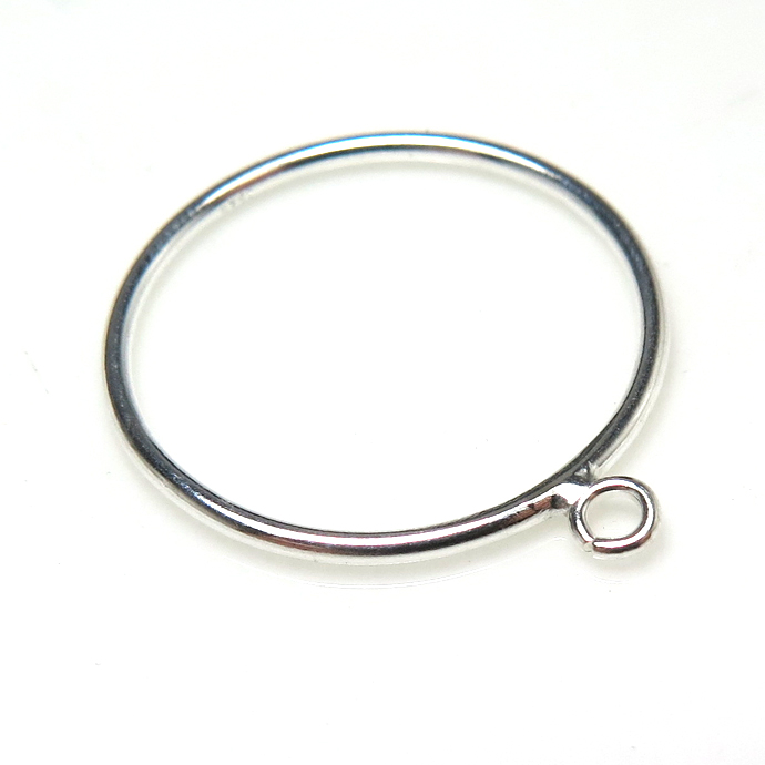 シルバーリングパーツ（指輪）カン付き「SV925」（サイズ目安：11号）（10個）