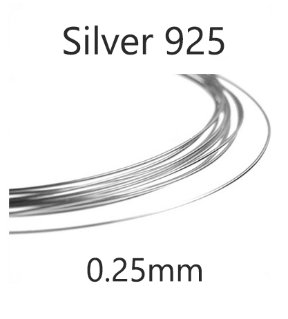 シルバーワイヤー SV925 ラウンド（ソフト）【0.25mm×2メートル】