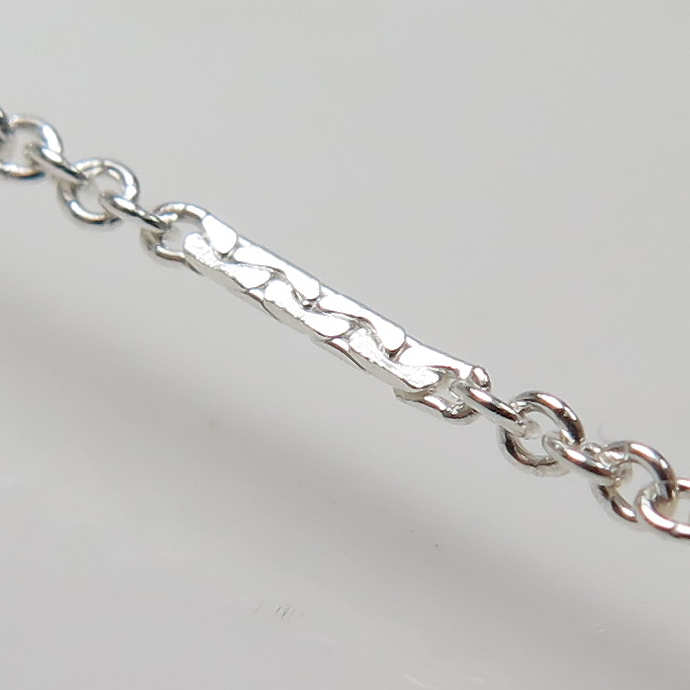 フラットバーテクスチャー シルバーチェーン（6mm×0.9mm）（10センチ）SV925（1本）