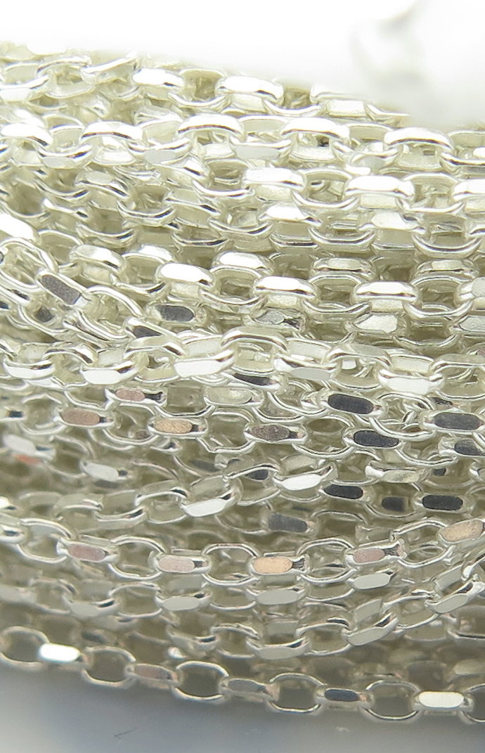シルバーロロチェーン ダイヤカット 0.9mm SV925（10センチ）（1本）