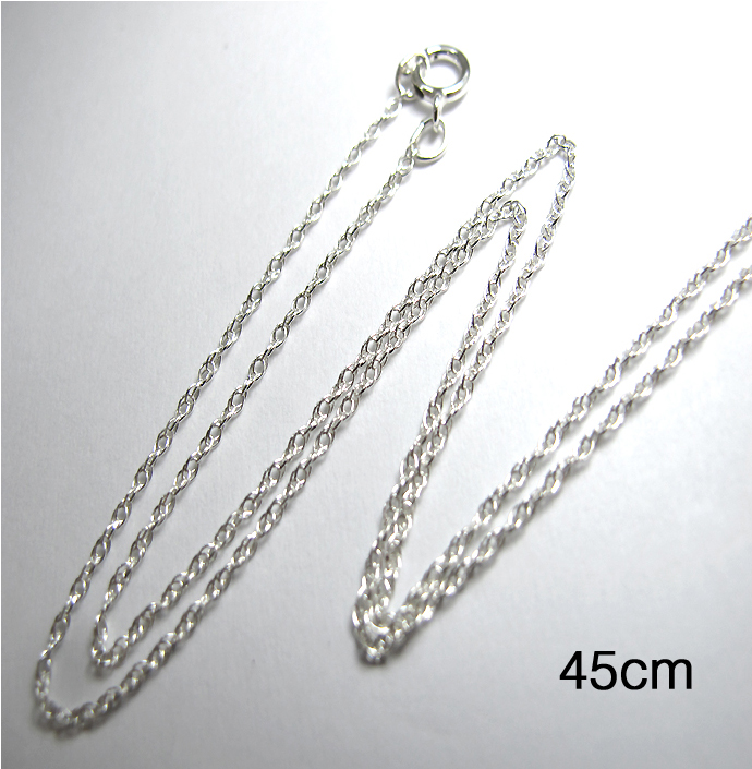 シルバー925/チェーンネックレス45cm【ロープチェーン・幅1.1mm】（10本）