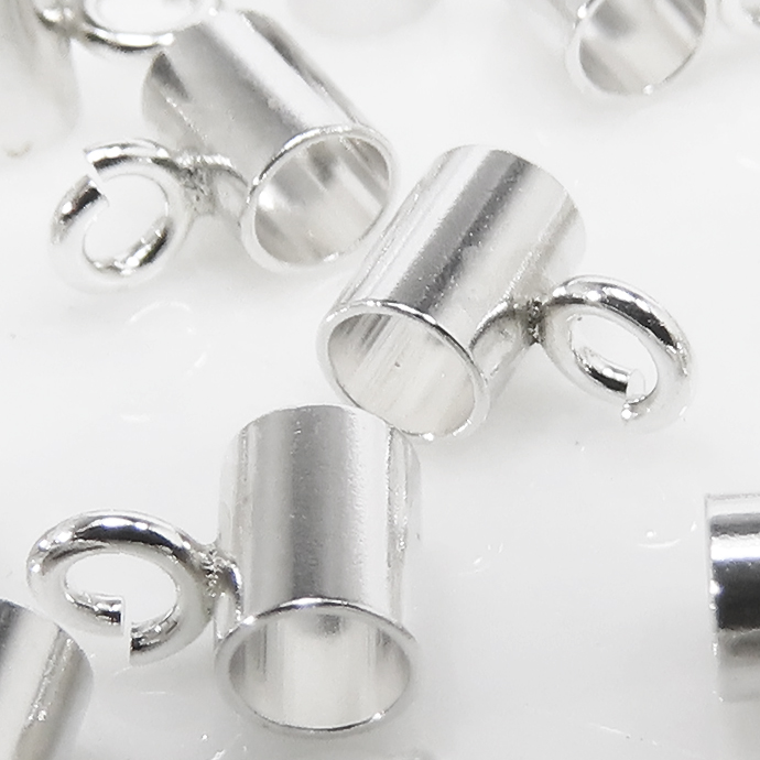 シルバーパーツ SV925/チューブ 丸カン付 （3.0mm×4.0mm）50本