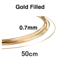 14kgfワイヤー「ラウンド・ワイヤー」（ハーフハード）【0.72mm×50センチ】「ゴールドフィルド」（1本）