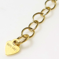 14kgfアジャスターチェーン・アズキ 5センチ/板カン・ハートタグ付（ゴールドフィルド）1本