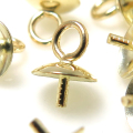 14K（14金イエローゴールド）K14YG ペンダントトップ突き刺し4mm（芯立・皿付）（1個）