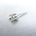 SV925パーツ/ピアス空枠・6本爪ポストピアス（ラウンド4mm）（5ペア/10個）