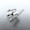 SV925パーツ/ピアス空枠・6本爪ポストピアス（ラウンド6mm）（1ペア/2個）