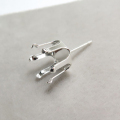 SV925シルバーパーツ/ピアス空枠・6本爪ポストピアス（ラウンド8mm）（1ペア/2個）
