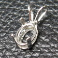 シルバーペンダント石枠 空枠 4本爪（オーバル 6×4mm）SV925（2個）