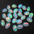天然石ルース（裸石） エチオピアンオパール（エチオピア・ウェロ州産） オーバル【5×3mm】カボションカット（5個）