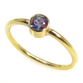 アレキサンドライト 指輪 リング 合成石 14kgf 4mmラウンド ゴールドフィルド