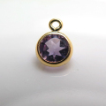 14kgfチャーム（カン付）/天然石チャームアメジスト＜2月誕生石＞（ブラジル）（ラウンド5mm）「ゴールドフィルド」（1個）