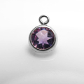 アメジスト＜2月誕生石＞（ブラジル）天然石チャーム（ラウンド5mm）シルバーSV925（1個）