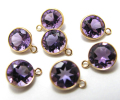 ゴールドフィルド・チャーム/天然石チャームアメジスト＜2月誕生石＞6mm「14kgf」（1個）