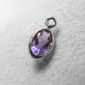 アメジスト（ブラジル）＜2月誕生石＞天然石（オーバル6×4mm）シルバー SV925 ベゼル（1個）