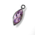 アメジストチャーム 天然石ペンダント（ブラジル）（マーキス8×4mm）ベゼル シルバーSV925 （1個）